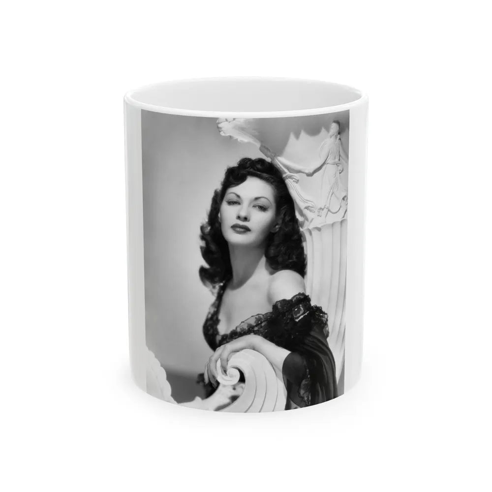 Yvonne DeCarlo #1381 (Vintage Female Icon) White Coffee Mug-11oz-Go Mug Yourself