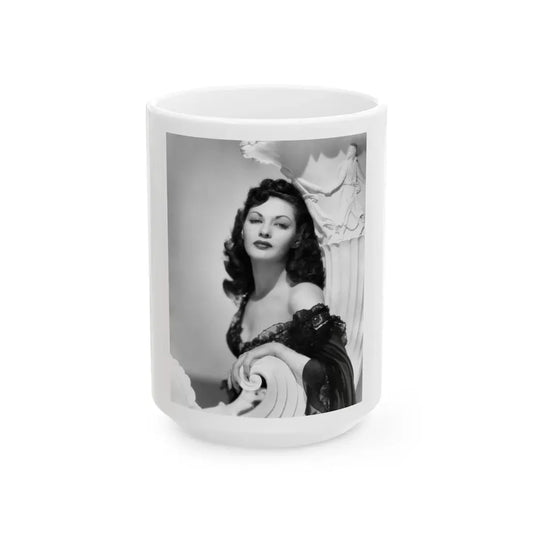 Yvonne DeCarlo #1381 (Vintage Female Icon) White Coffee Mug 15oz - Go Mug Yourself