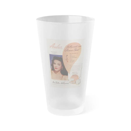Yvonne DeCarlo #148 - 10x13 Color Glamour Portrait Make-Up Add (Vintage Female Icon) Frosted Pint Glass 16oz 16oz Frosted - Go Mug Yourself