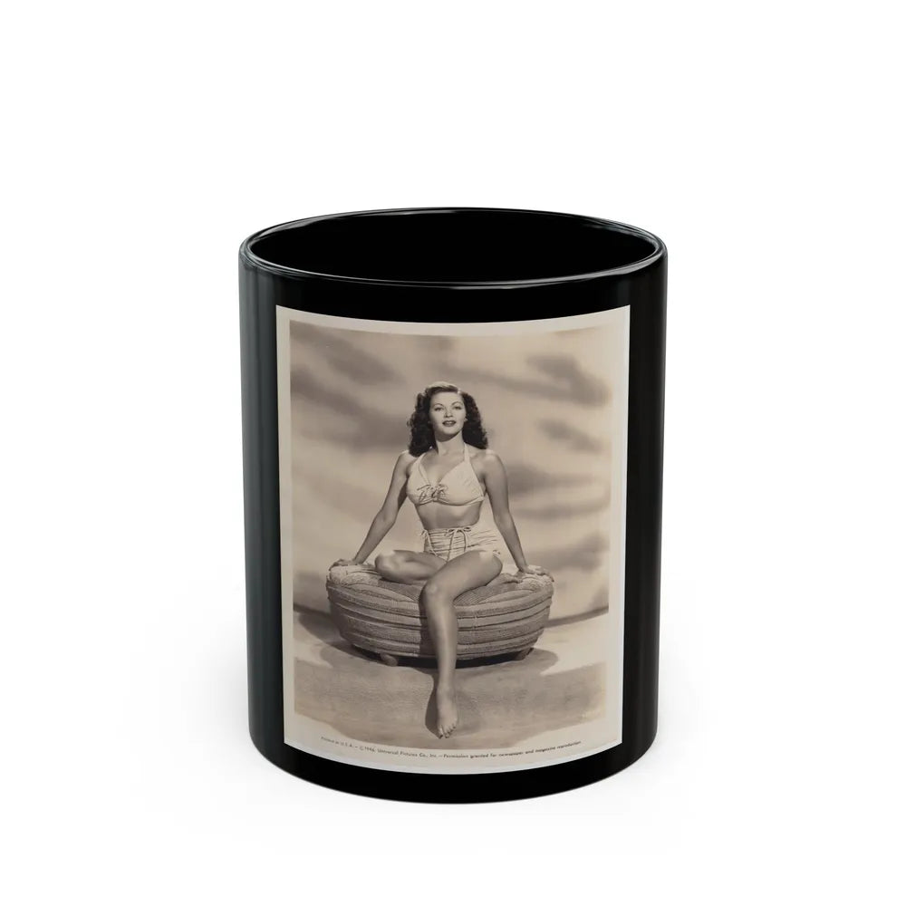 Yvonne DeCarlo #150 (Vintage Female Icon) Black Coffee Mug-11oz-Go Mug Yourself