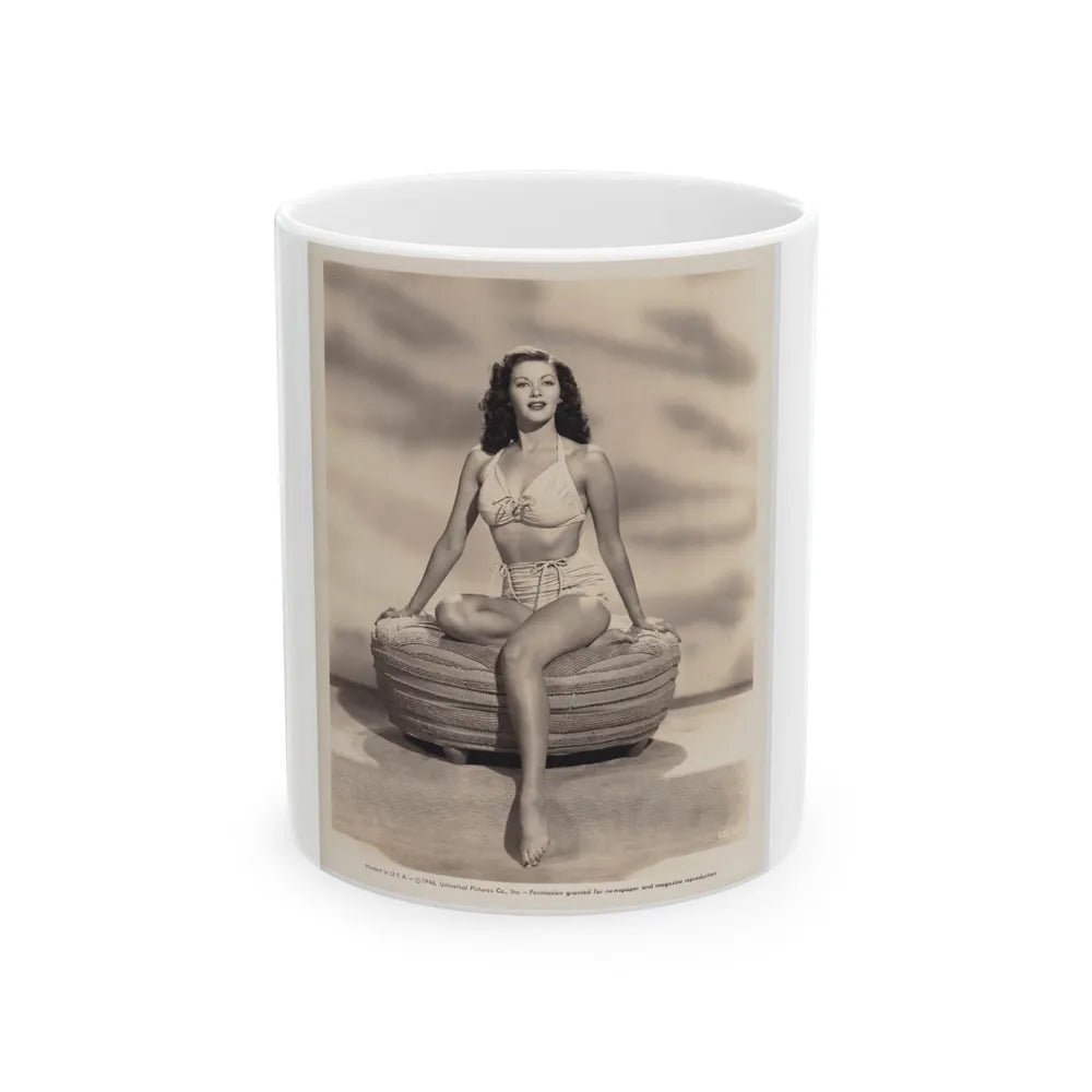 Yvonne DeCarlo #150 (Vintage Female Icon) White Coffee Mug-11oz-Go Mug Yourself