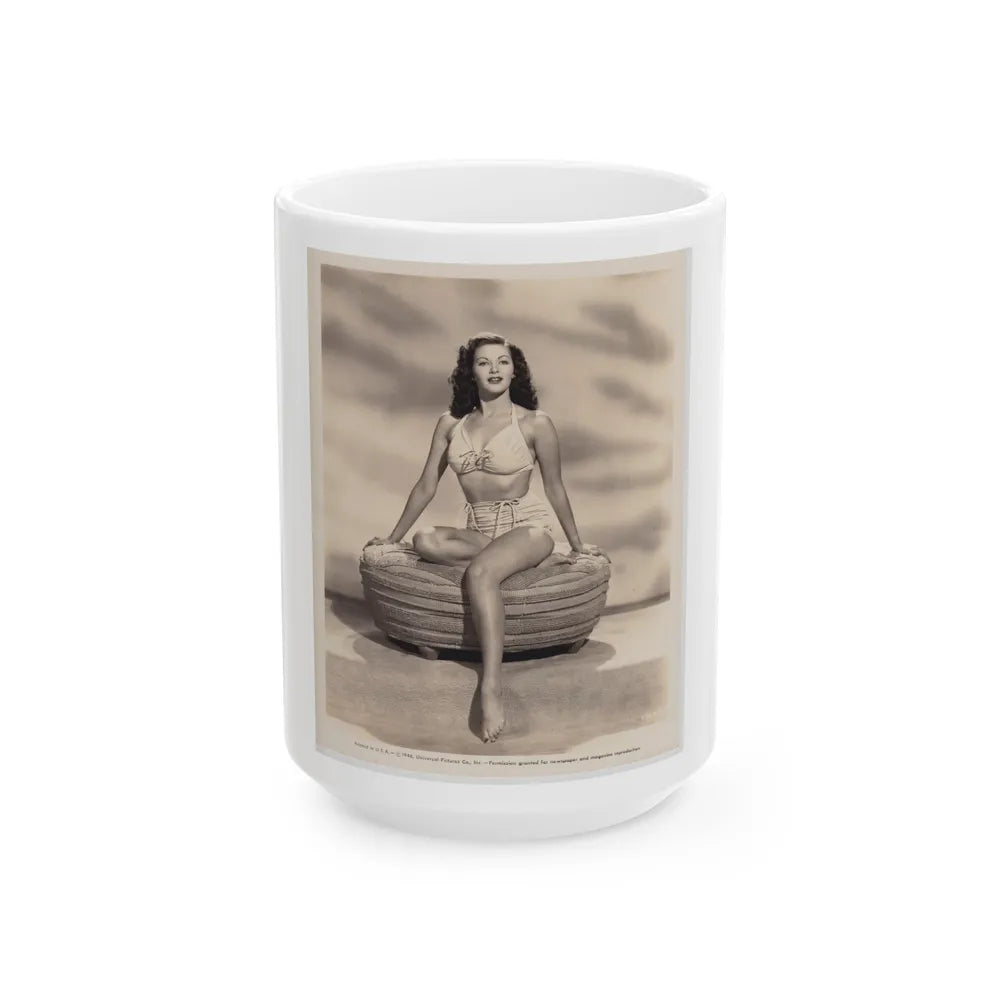 Yvonne DeCarlo #150 (Vintage Female Icon) White Coffee Mug-15oz-Go Mug Yourself