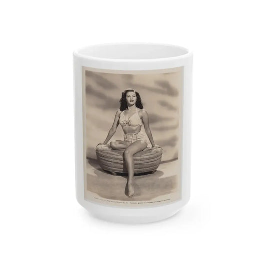 Yvonne DeCarlo #150 (Vintage Female Icon) White Coffee Mug 15oz - Go Mug Yourself