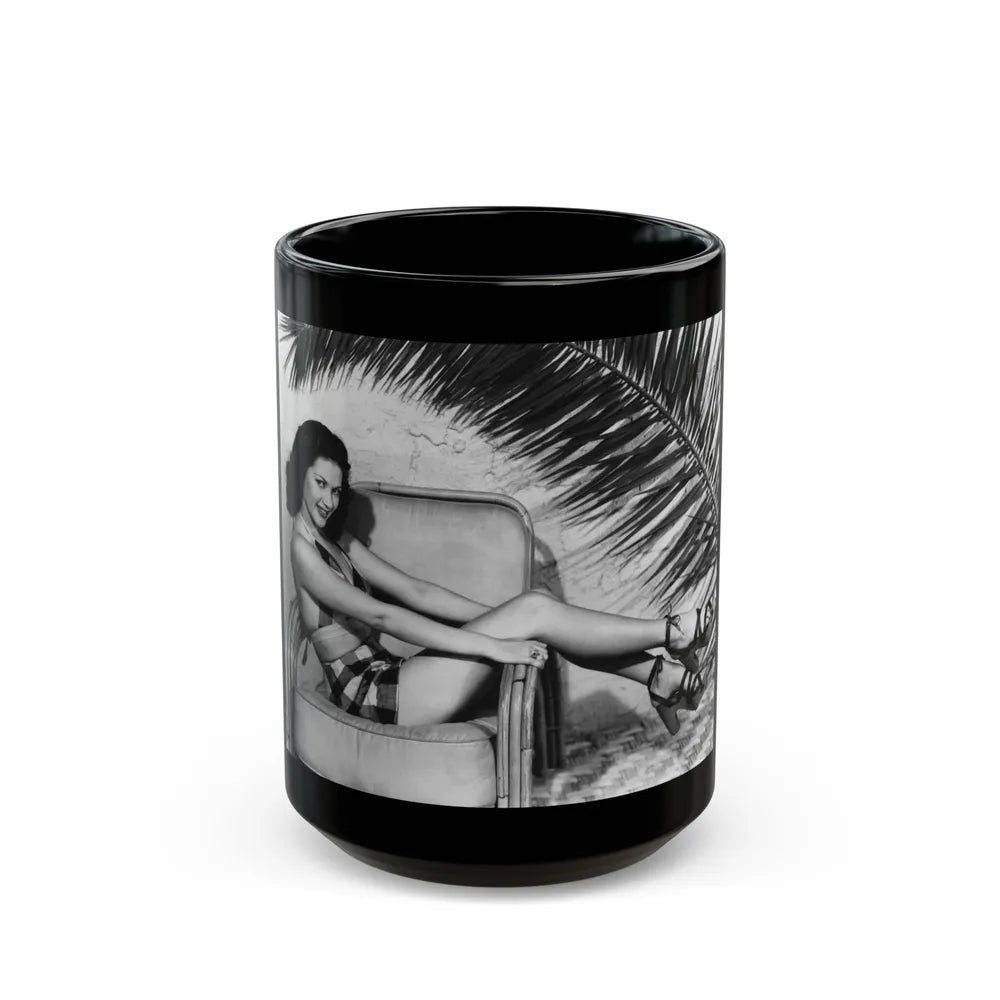 Yvonne DeCarlo #34 (Vintage Female Icon) Black Coffee Mug-15oz-Go Mug Yourself