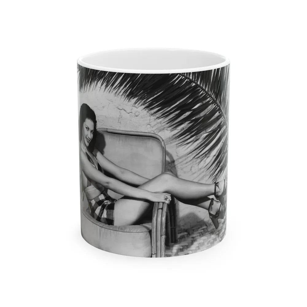 Yvonne DeCarlo #34 (Vintage Female Icon) White Coffee Mug-11oz-Go Mug Yourself