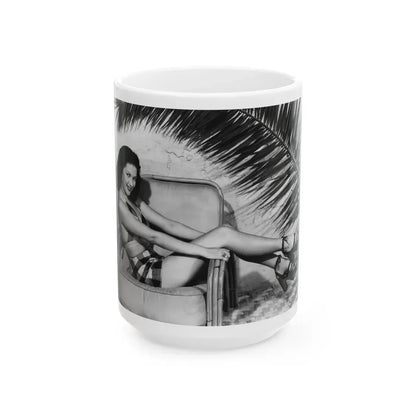 Yvonne DeCarlo #34 (Vintage Female Icon) White Coffee Mug 15oz - Go Mug Yourself