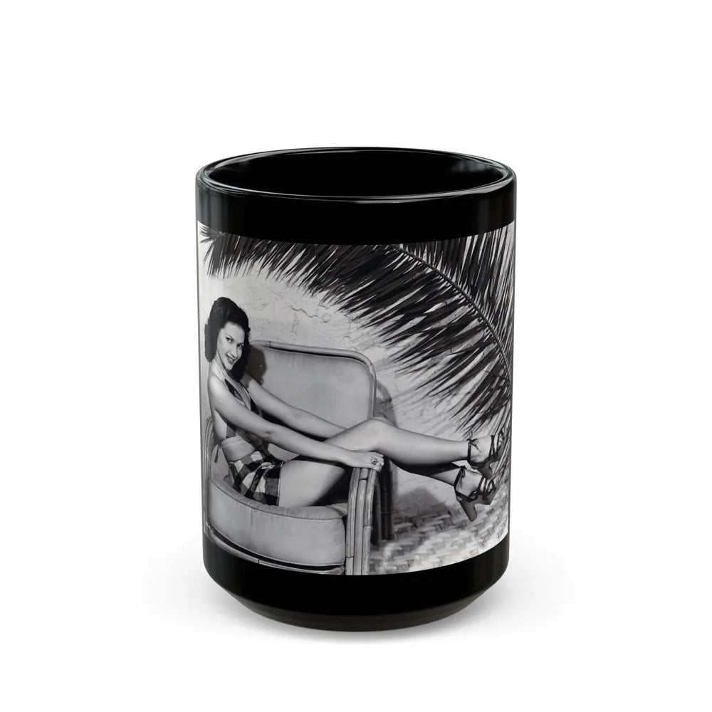 Yvonne DeCarlo #341 (Vintage Female Icon) Black Coffee Mug-15oz-Go Mug Yourself