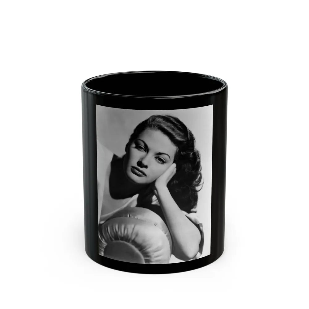 Yvonne DeCarlo #52 (Vintage Female Icon) Black Coffee Mug-11oz-Go Mug Yourself