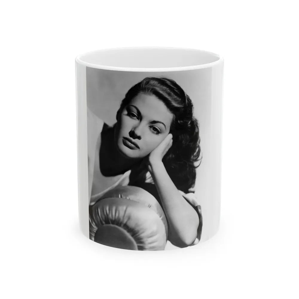 Yvonne DeCarlo #52 (Vintage Female Icon) White Coffee Mug-11oz-Go Mug Yourself