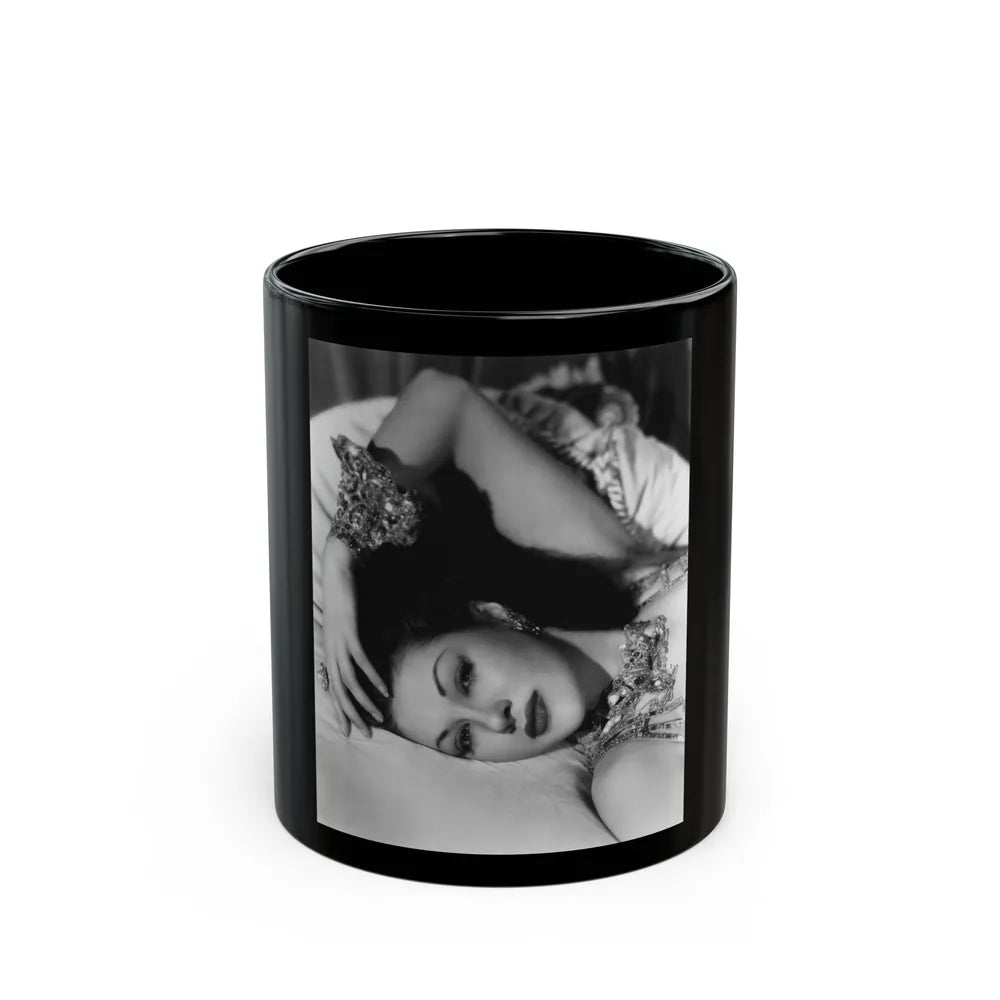 Yvonne DeCarlo #58 (Vintage Female Icon) Black Coffee Mug-11oz-Go Mug Yourself