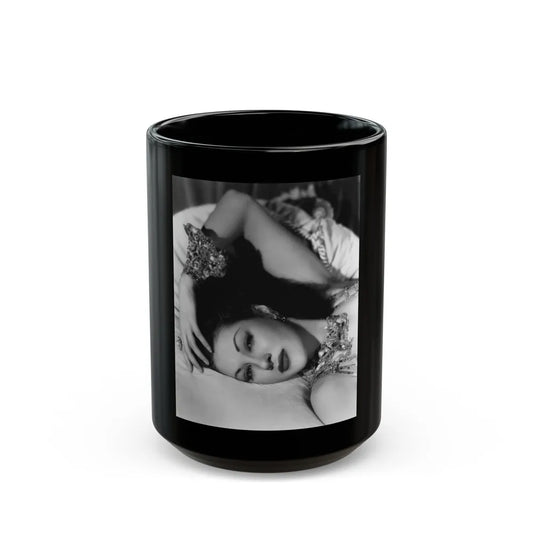 Yvonne DeCarlo #58 (Vintage Female Icon) Black Coffee Mug-15oz-Go Mug Yourself