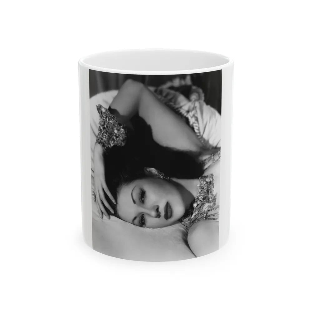 Yvonne DeCarlo #58 (Vintage Female Icon) White Coffee Mug-11oz-Go Mug Yourself