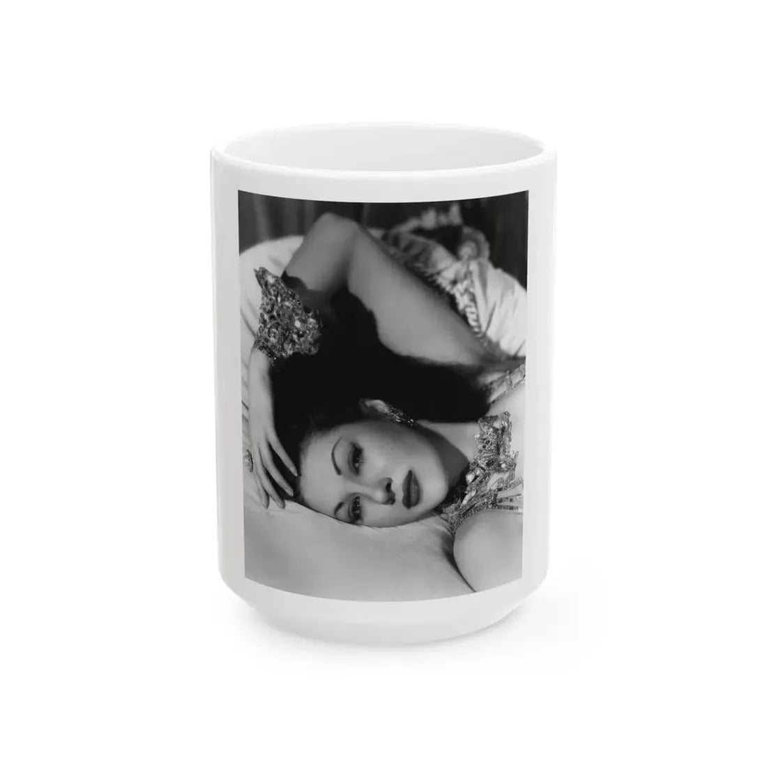 Yvonne DeCarlo #58 (Vintage Female Icon) White Coffee Mug 15oz - Go Mug Yourself