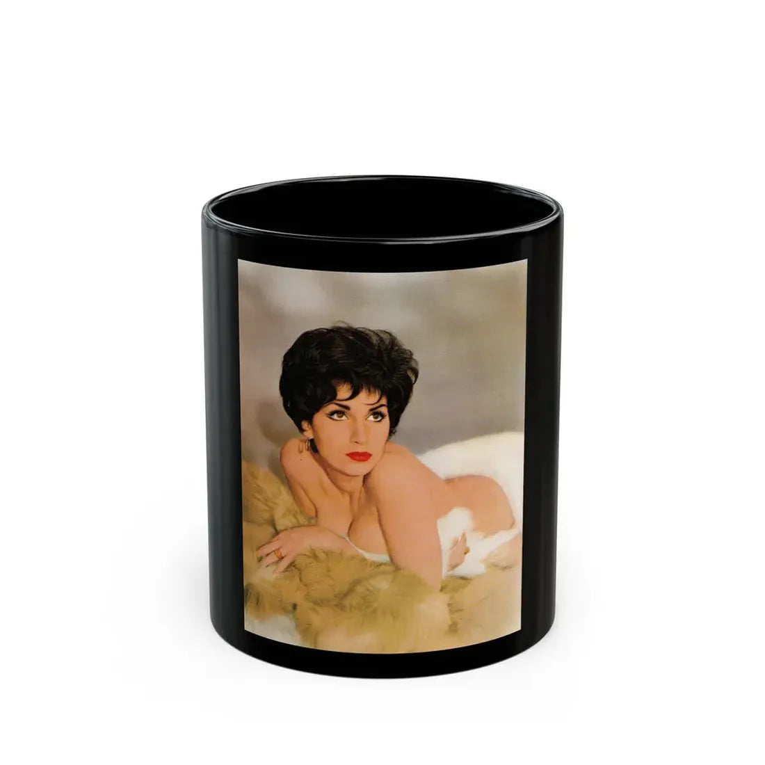 Yvonne Romaine #012 (Vintage Female Icon) Black Coffee Mug 11oz - Go Mug Yourself