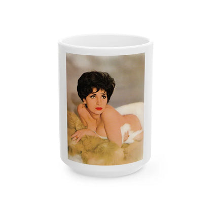 Yvonne Romaine #012 (Vintage Female Icon) White Coffee Mug-15oz-Go Mug Yourself