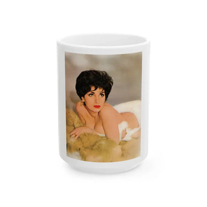Yvonne Romaine #012 (Vintage Female Icon) White Coffee Mug 15oz - Go Mug Yourself