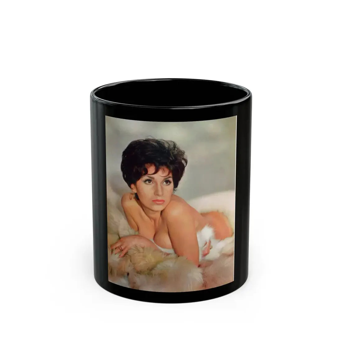 Yvonne Romaine #013 (Vintage Female Icon) Black Coffee Mug 11oz - Go Mug Yourself
