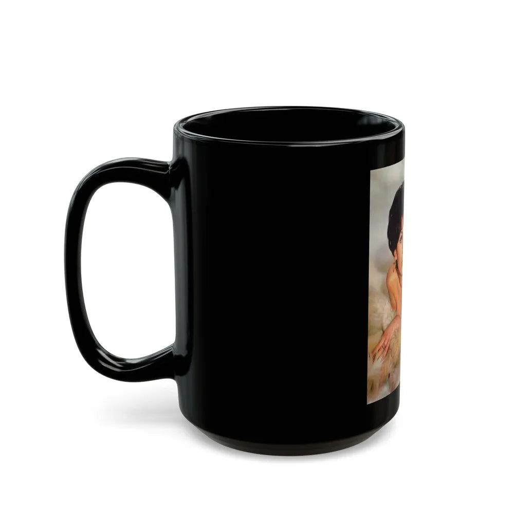 Yvonne Romaine #013 (Vintage Female Icon) Black Coffee Mug-Go Mug Yourself