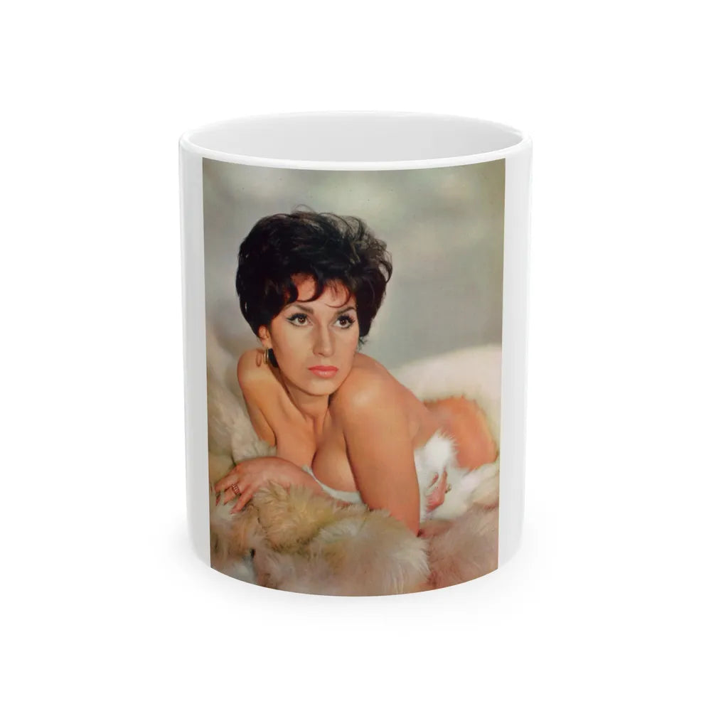 Yvonne Romaine #013 (Vintage Female Icon) White Coffee Mug-11oz-Go Mug Yourself