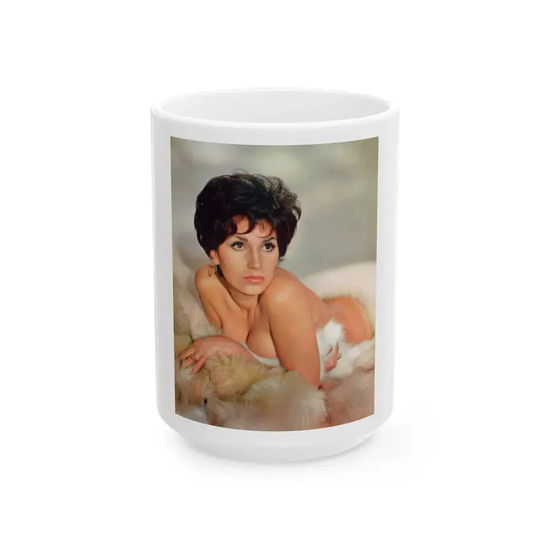 Yvonne Romaine #013 (Vintage Female Icon) White Coffee Mug 15oz - Go Mug Yourself