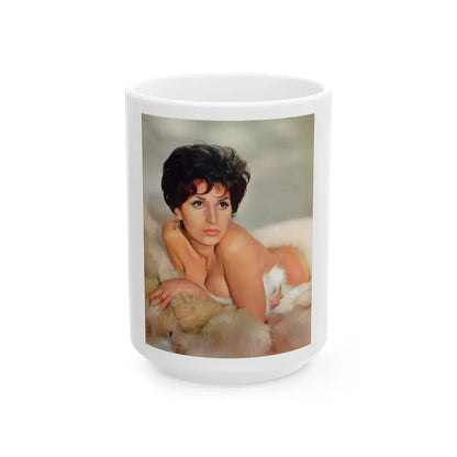 Yvonne Romaine #013 (Vintage Female Icon) White Coffee Mug 15oz - Go Mug Yourself