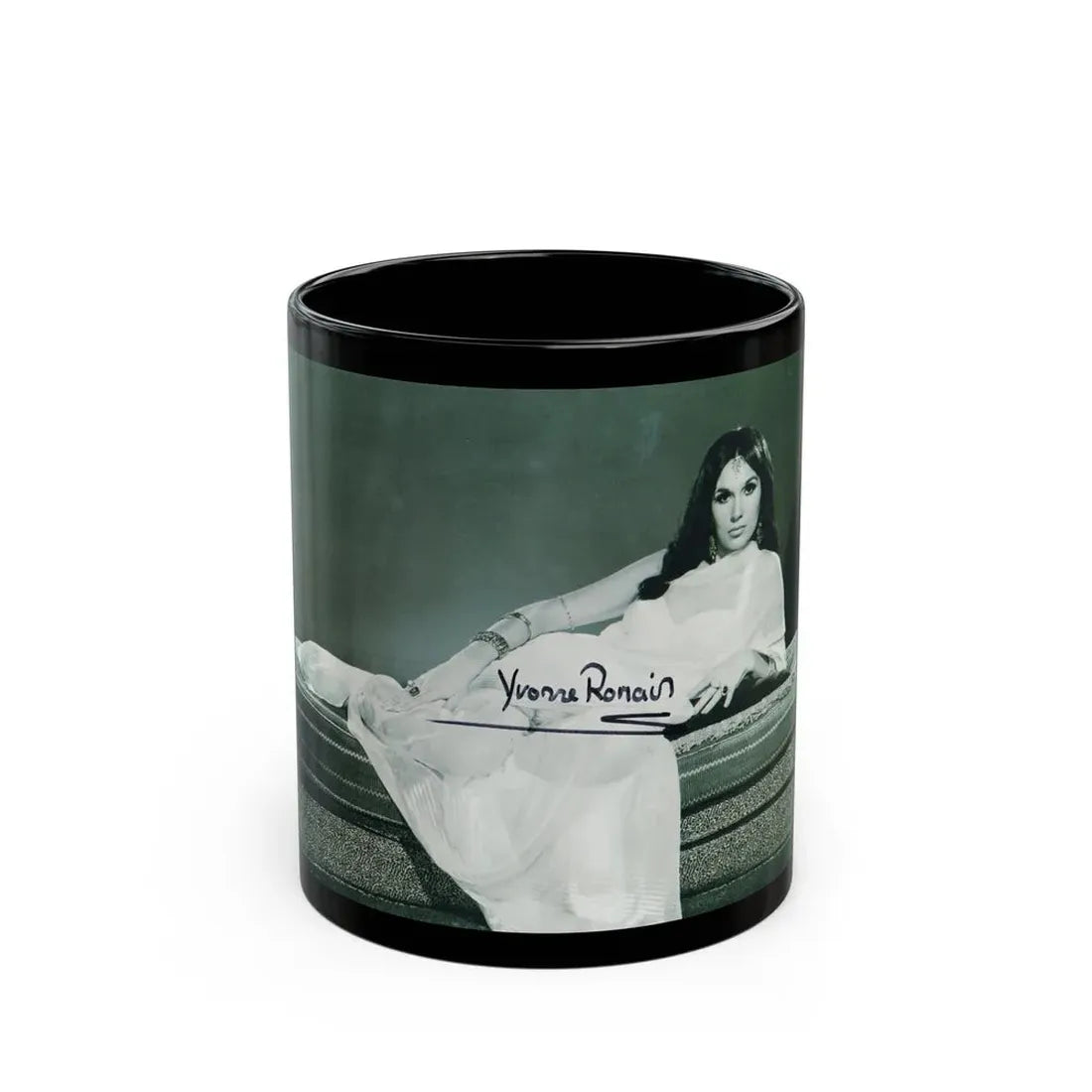 Yvonne Romaine #17 (Vintage Female Icon) Black Coffee Mug 11oz - Go Mug Yourself