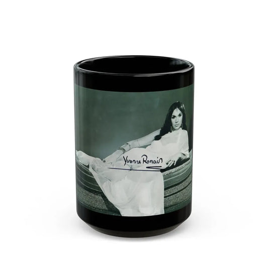 Yvonne Romaine #17 (Vintage Female Icon) Black Coffee Mug 15oz - Go Mug Yourself