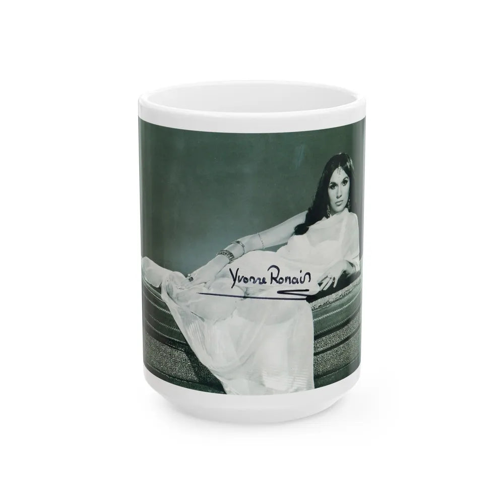 Yvonne Romaine #17 (Vintage Female Icon) White Coffee Mug-15oz-Go Mug Yourself