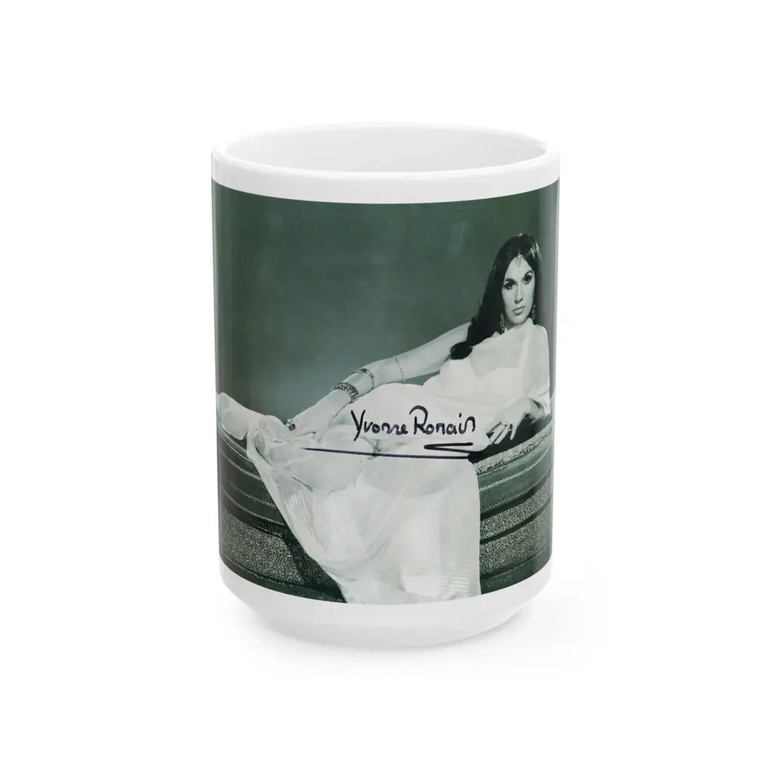 Yvonne Romaine #17 (Vintage Female Icon) White Coffee Mug 15oz - Go Mug Yourself