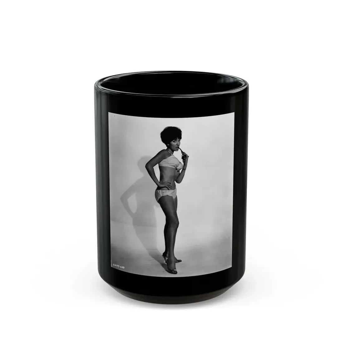 Yvonne Romaine #18 (Vintage Female Icon) Black Coffee Mug 15oz - Go Mug Yourself