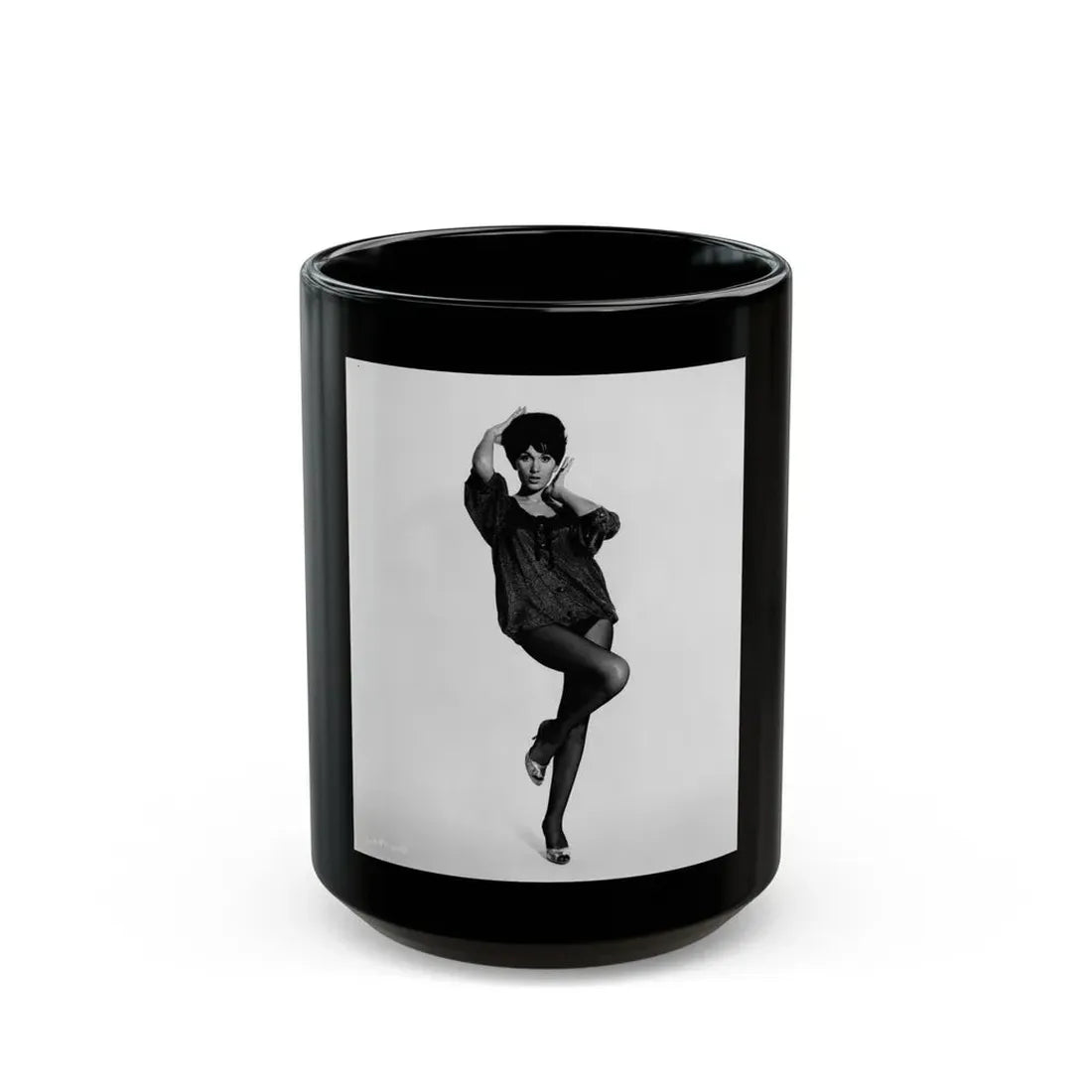 Yvonne Romaine #19 (Vintage Female Icon) Black Coffee Mug 15oz - Go Mug Yourself