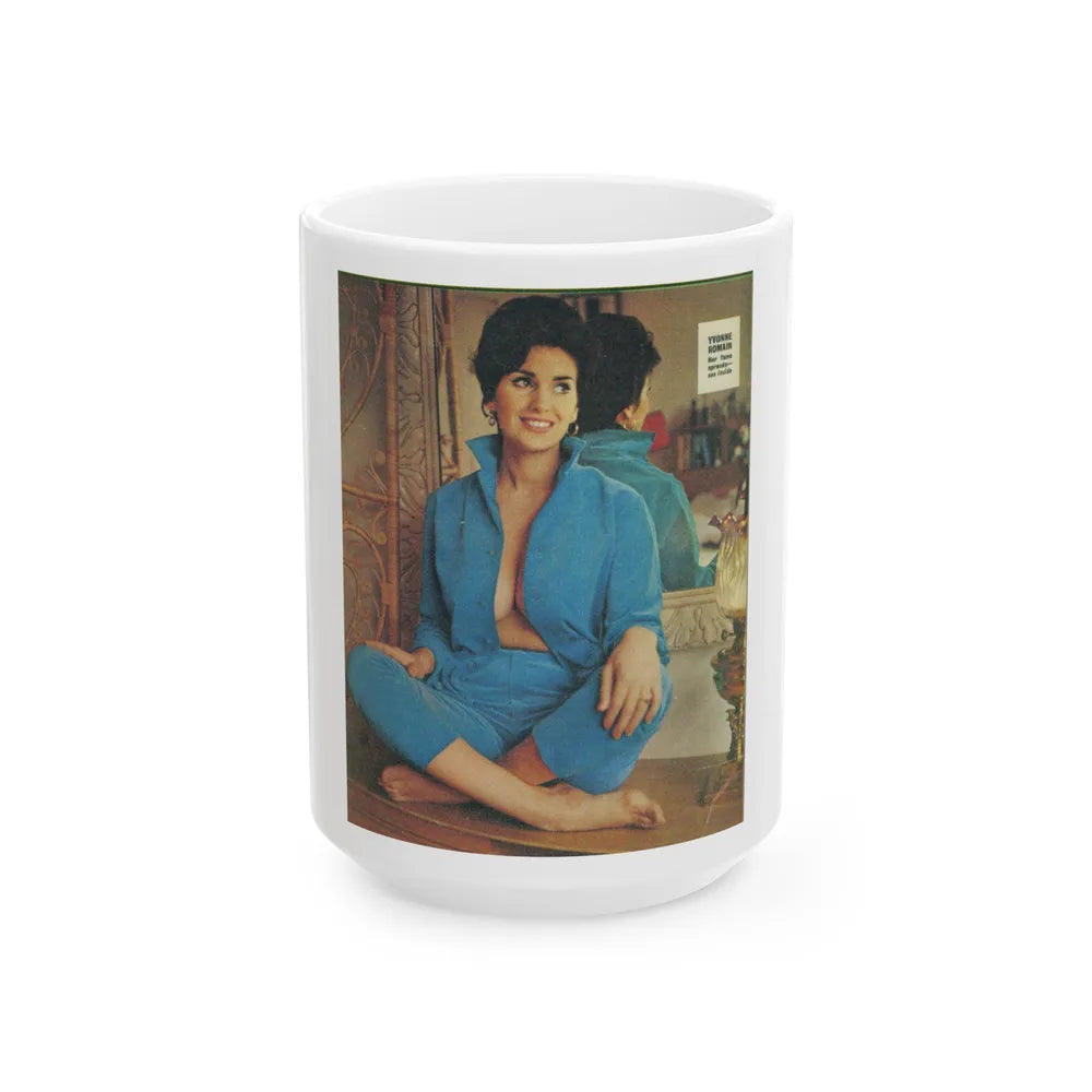 Yvonne Romaine #23 (Vintage Female Icon) White Coffee Mug-15oz-Go Mug Yourself