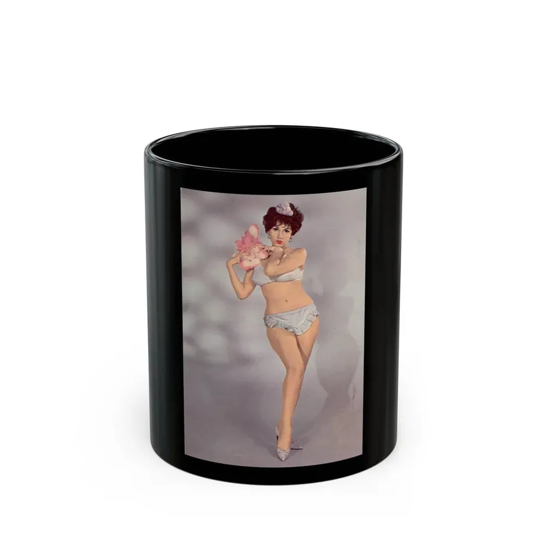 Yvonne Romaine #28 (Vintage Female Icon) Black Coffee Mug 11oz - Go Mug Yourself