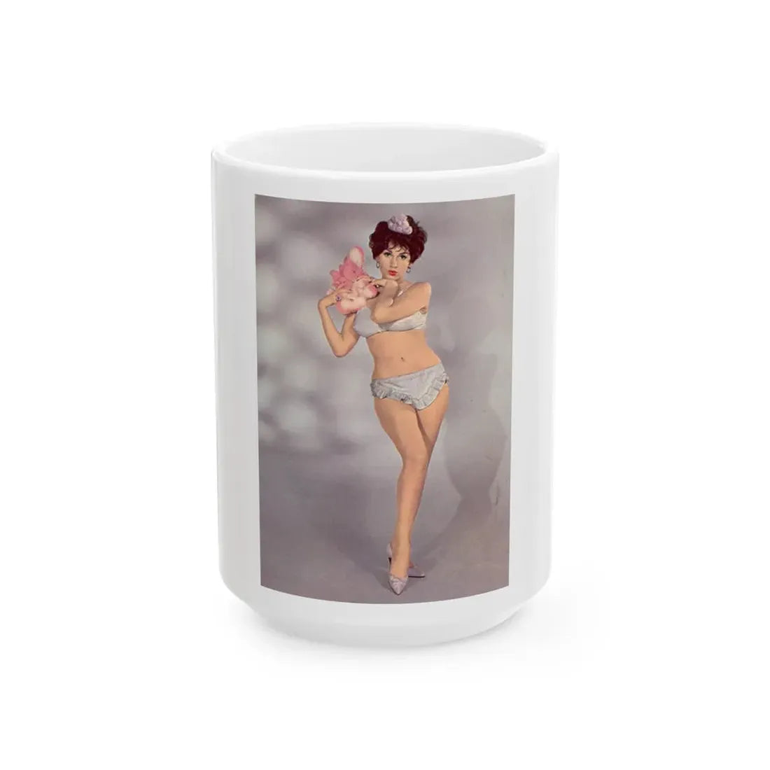 Yvonne Romaine #28 (Vintage Female Icon) White Coffee Mug 15oz - Go Mug Yourself