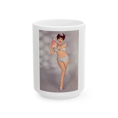 Yvonne Romaine #28 (Vintage Female Icon) White Coffee Mug 15oz - Go Mug Yourself