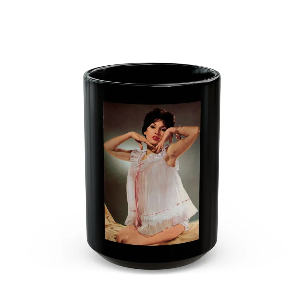 Yvonne Romaine #32 (Vintage Female Icon) Black Coffee Mug-15oz-Go Mug Yourself