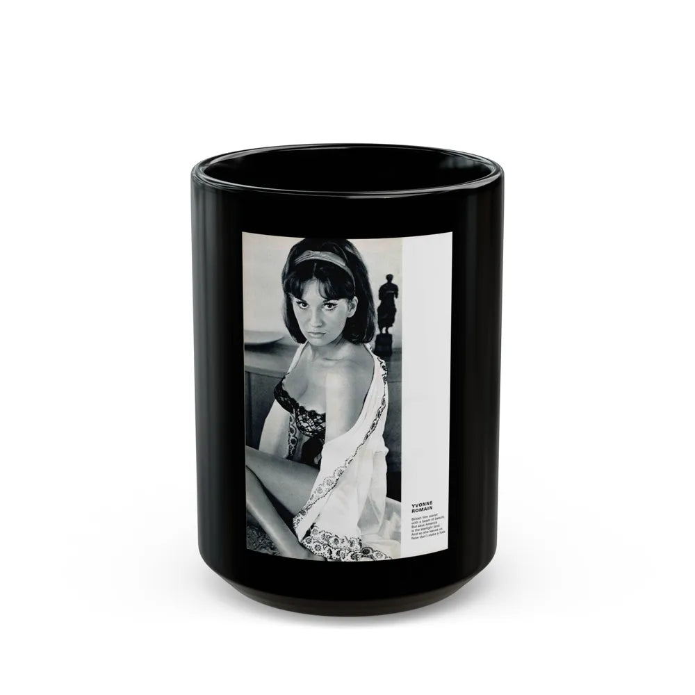 Yvonne Romaine #34 (Vintage Female Icon) Black Coffee Mug-15oz-Go Mug Yourself