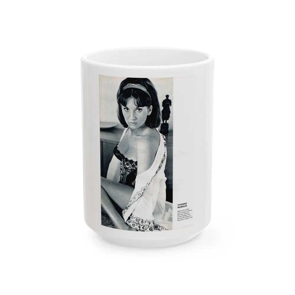 Yvonne Romaine #34 (Vintage Female Icon) White Coffee Mug-15oz-Go Mug Yourself