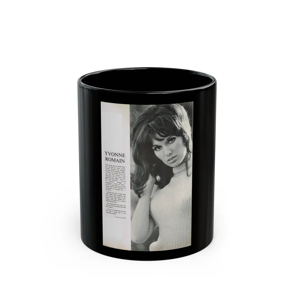 Yvonne Romaine #40 (Vintage Female Icon) Black Coffee Mug-11oz-Go Mug Yourself