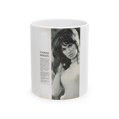 Yvonne Romaine #40 (Vintage Female Icon) White Coffee Mug-11oz-Go Mug Yourself