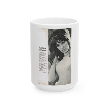 Yvonne Romaine #40 (Vintage Female Icon) White Coffee Mug-15oz-Go Mug Yourself