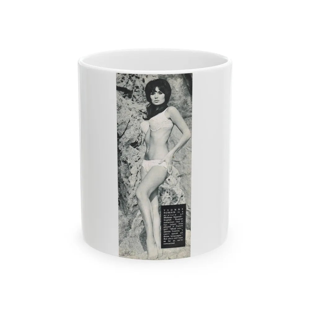 Yvonne Romaine #43 (Vintage Female Icon) White Coffee Mug-11oz-Go Mug Yourself