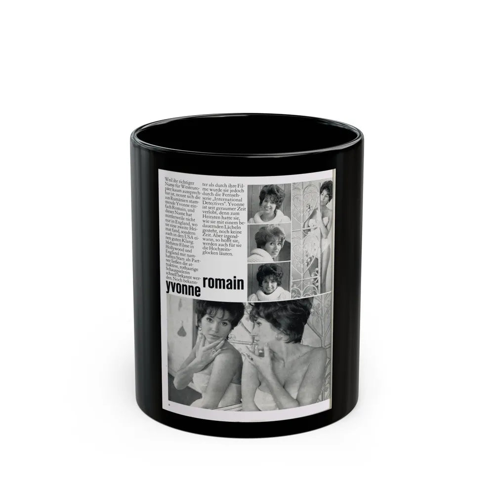 Yvonne Romaine #44 (Vintage Female Icon) Black Coffee Mug-11oz-Go Mug Yourself