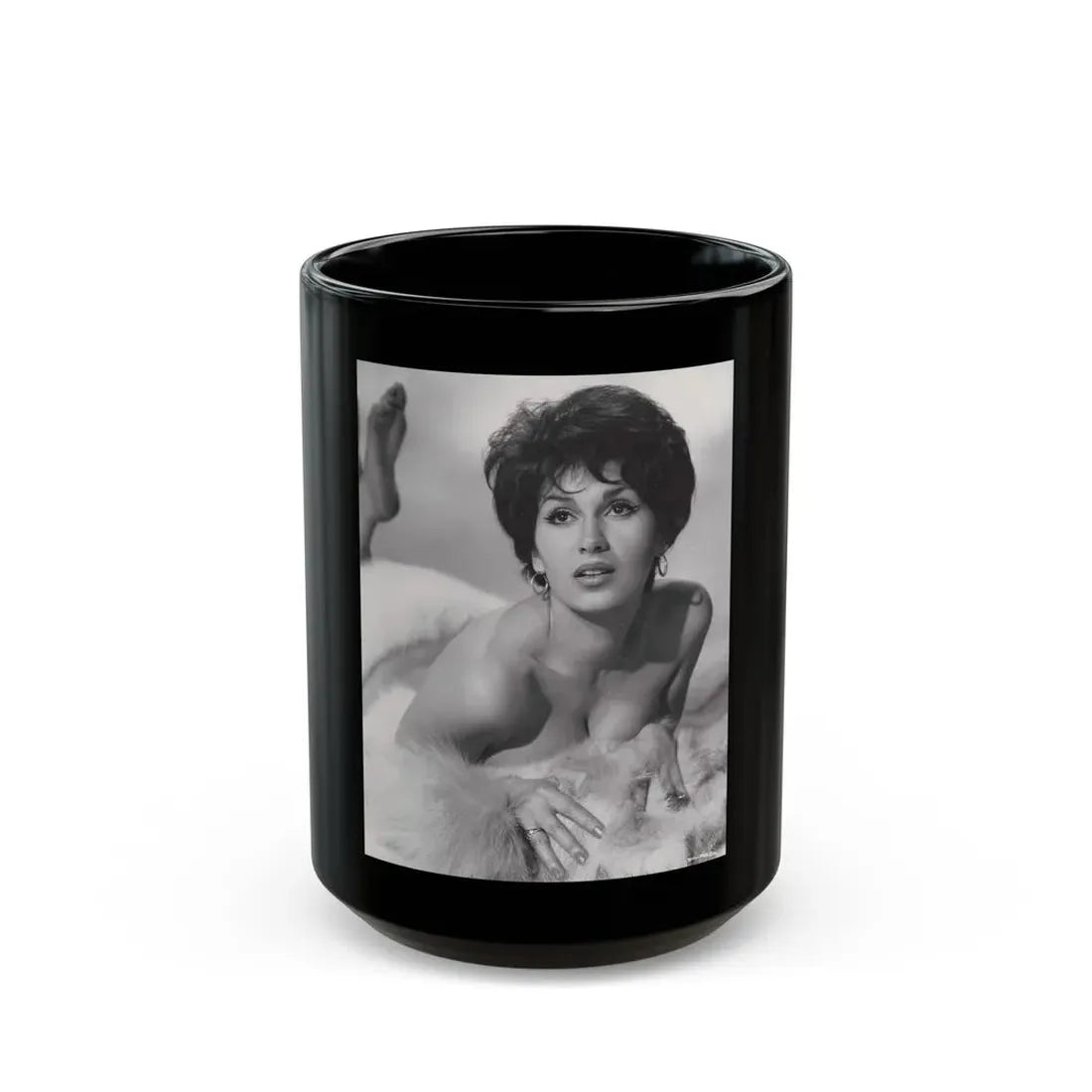 Yvonne Romaine #46 (Vintage Female Icon) Black Coffee Mug 15oz - Go Mug Yourself