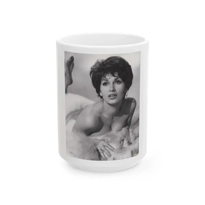Yvonne Romaine #46 (Vintage Female Icon) White Coffee Mug 15oz - Go Mug Yourself