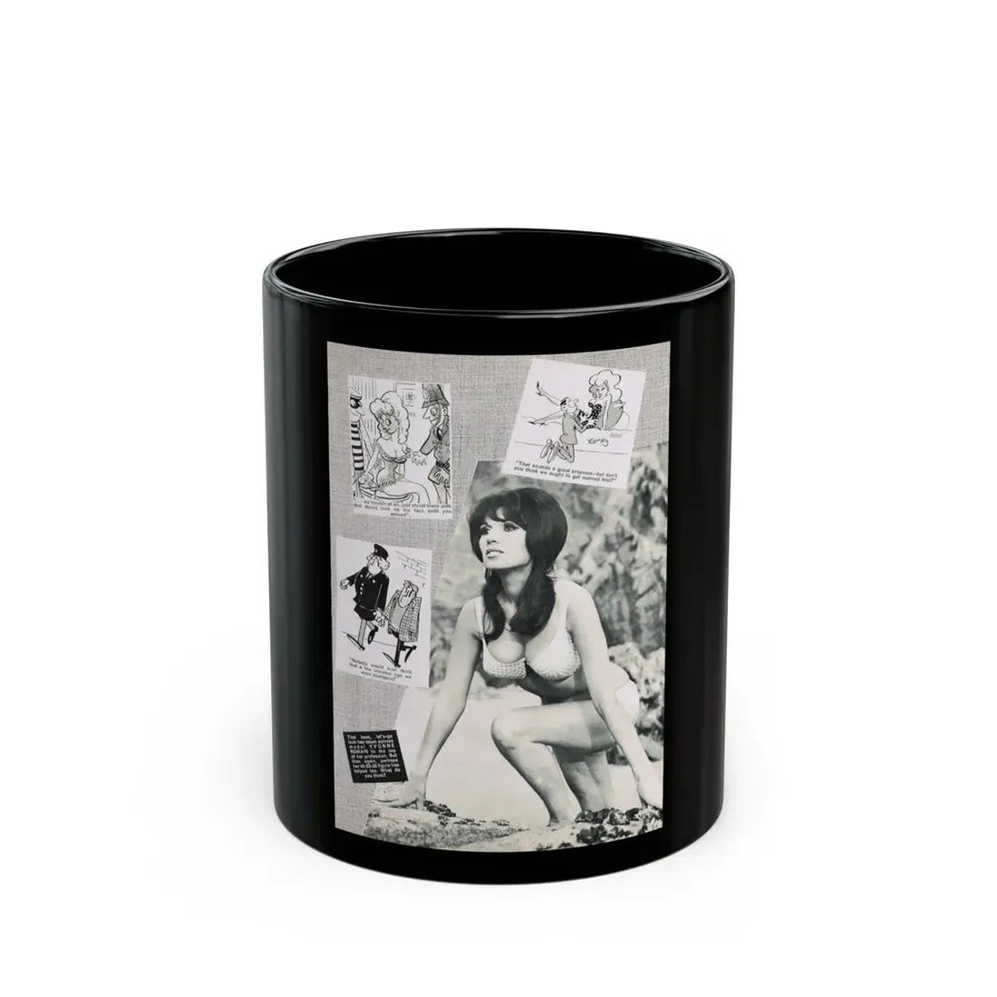 Yvonne Romaine #47 (Vintage Female Icon) Black Coffee Mug 11oz - Go Mug Yourself
