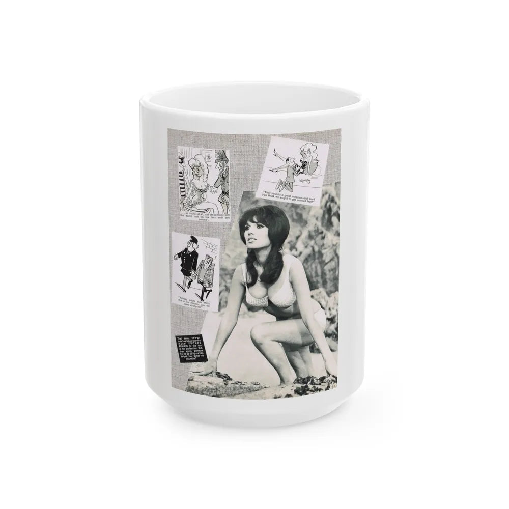 Yvonne Romaine #47 (Vintage Female Icon) White Coffee Mug-15oz-Go Mug Yourself