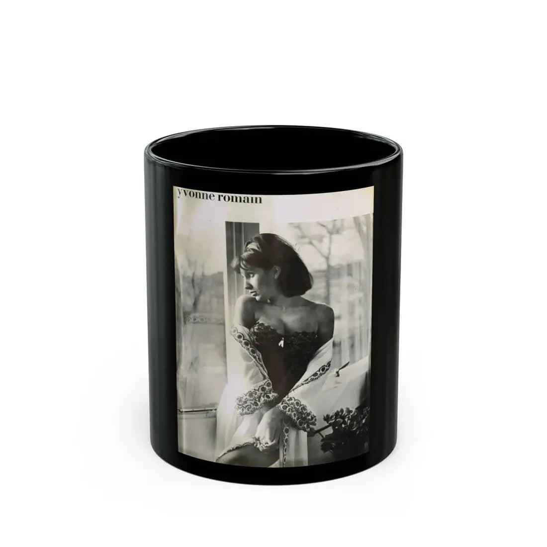 Yvonne Romaine #53 (Vintage Female Icon) Black Coffee Mug 11oz - Go Mug Yourself