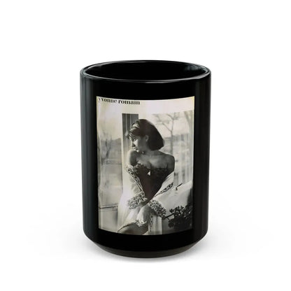 Yvonne Romaine #53 (Vintage Female Icon) Black Coffee Mug 15oz - Go Mug Yourself