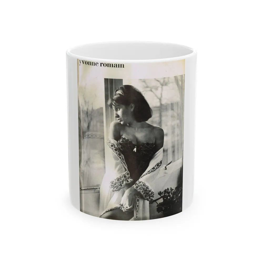 Yvonne Romaine #53 (Vintage Female Icon) White Coffee Mug-11oz-Go Mug Yourself